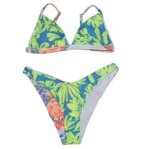 NWT Maaji Triangle Bikini Top & Bottom Reversible 2 Piece Set